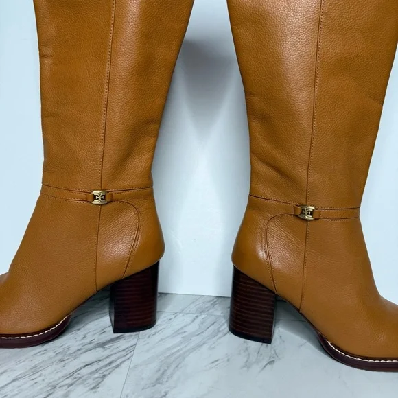 Sam Edelman Elsy Brown Leather Heeled Tall Boot 6 1/2 M - Picture 8 of 15